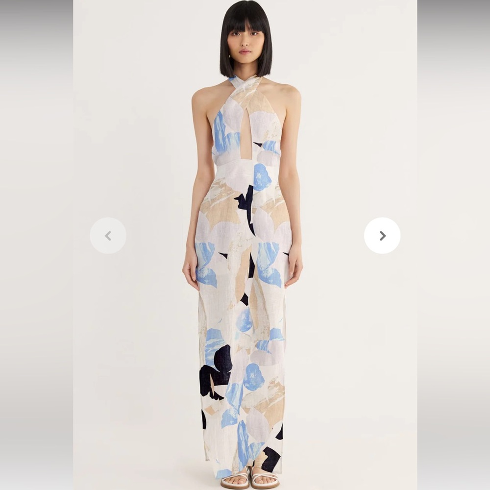 RUMER LEILA X FRONT LINEN MAXI